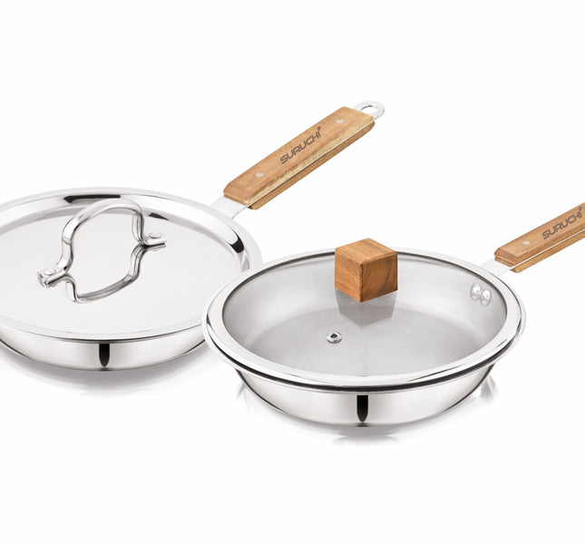 Triosteel Fry Pan Wood Series