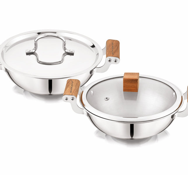 Triosteel Deep kadai Wood Series