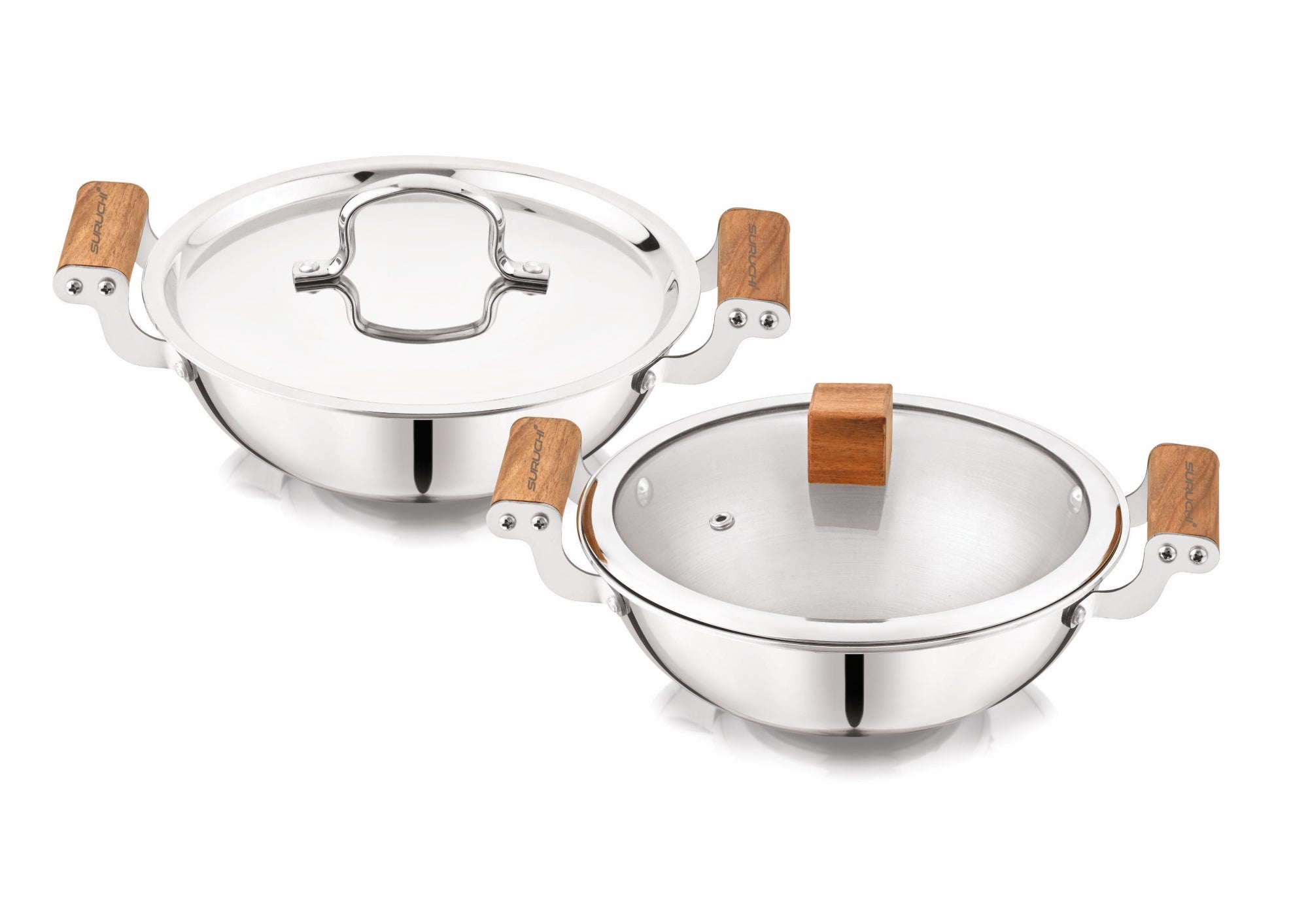 Triosteel Deep kadai Wood Series