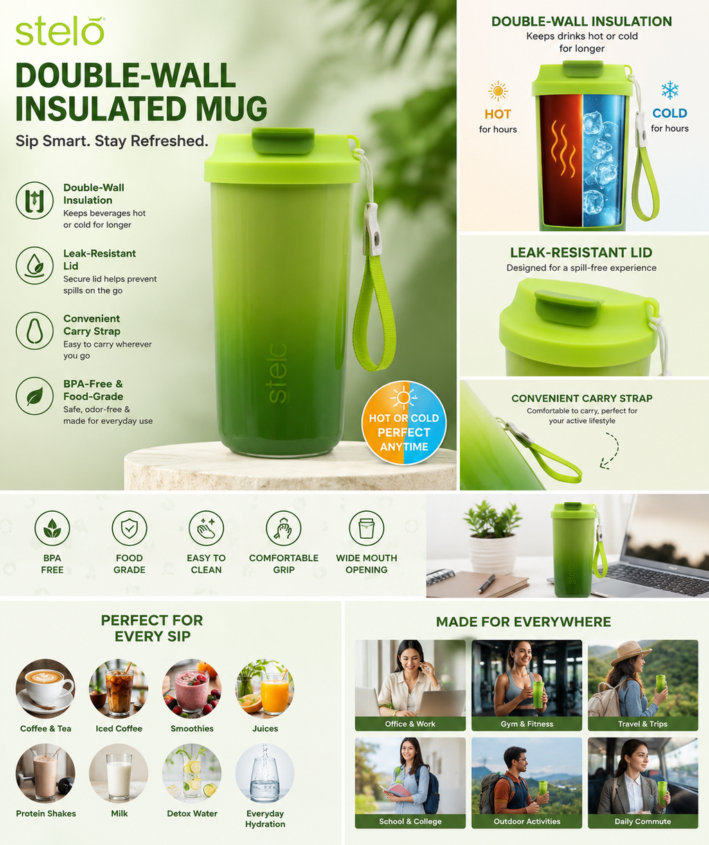 Java Double Wall Hot & Cold Mug