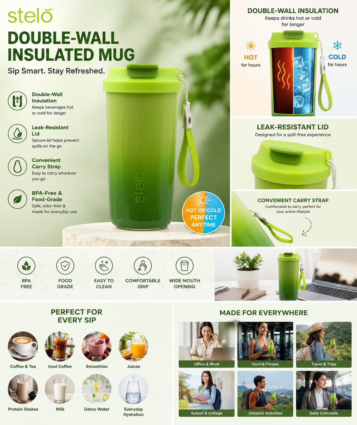 Java Double Wall Hot & Cold Mug